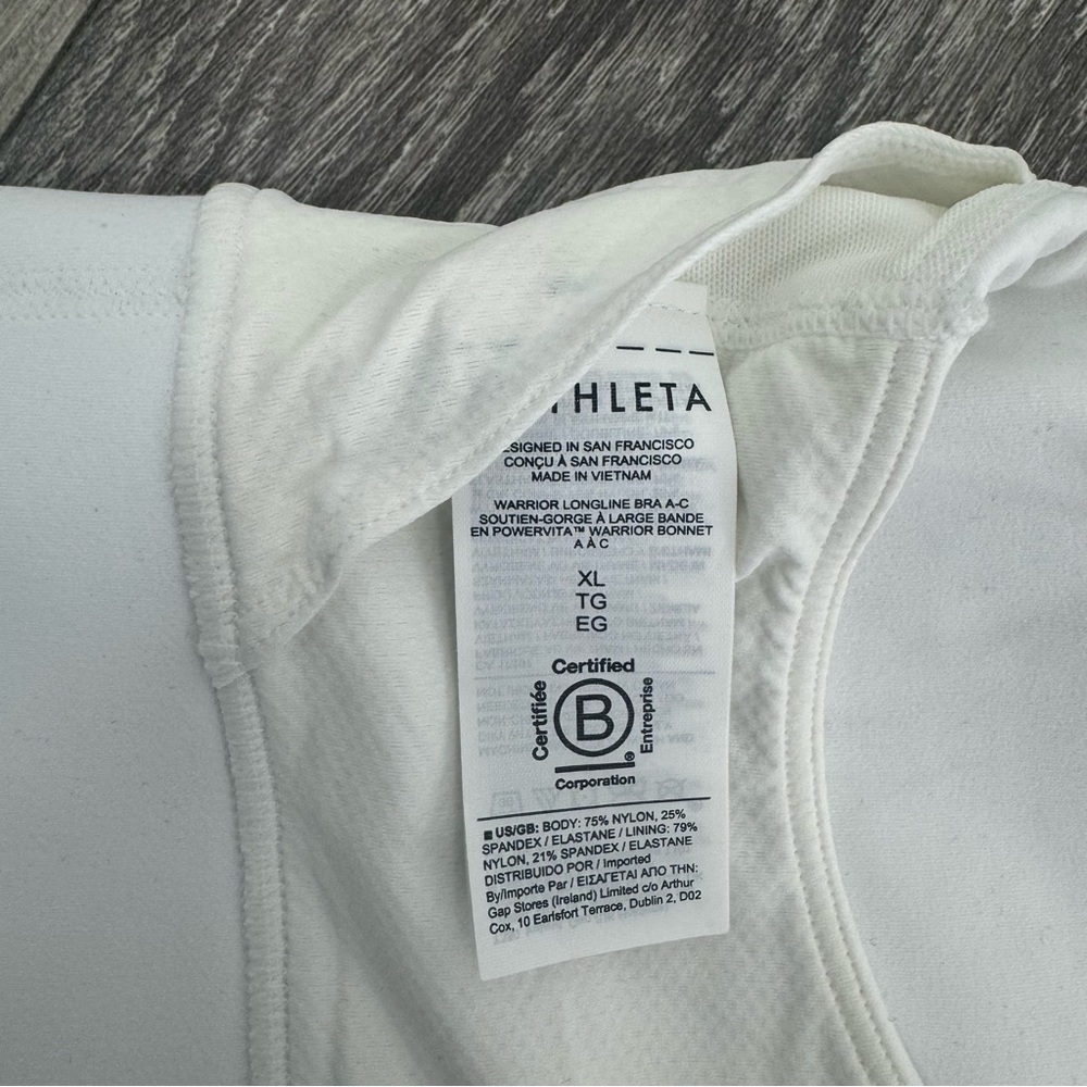 Athleta White Cross Back Sports Bra Size XL Strappy Racerback Yoga Bra EUC - Picture 8 of 13
